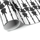 Black Electric Gitarren Streifen, weiß Geschenkpapier (Rolleneckpunkt)