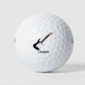 Black Electric Guitar Design Golfball (Vorderseite)