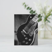 Black Electric Guitar Postkarte (Stehend Vorderseite)