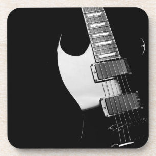 Black Electric Guitar Untersetzer Set