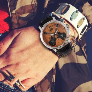 Black Electric Guitars Boys Watch Armbanduhr