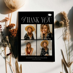 Black Elegance Abschluss Vielen Dank, dass Sie Fot Dankeskarte