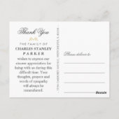 Black Elegance Beileid Vielen Dank Foto PostCard Postkarte (Rückseite)