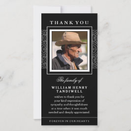 Black Elegance Vielen Dank Memorial Foto Card Dankeskarte