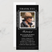 Black Elegance Vielen Dank Memorial Foto Card Dankeskarte (Vorne/Hinten)