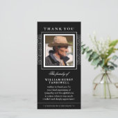 Black Elegance Vielen Dank Memorial Foto Card Dankeskarte (Stehend Vorderseite)
