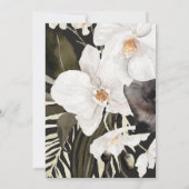 Black Elegane Luxury Floral Orchid Wedding Einladung (Rückseite)