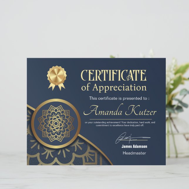 Black Elegant Award Certicate (Stehend Vorderseite)