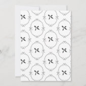 Black Elegant Bow Baby Shower Einladung (Rückseite)