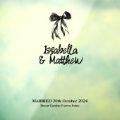 Black Elegant Bow Name Datum Hochzeitfeier SIgn Fensteraufkleber (Blatt 3)