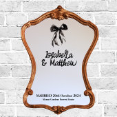 Black Elegant Bow Name Datum Hochzeitfeier SIgn Fensteraufkleber
