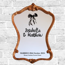 Black Elegant Bow Name Datum Hochzeitfeier SIgn