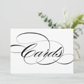 Black Elegant Calligraphy Cards Wedding Sign Einladung (Stehend Vorderseite)