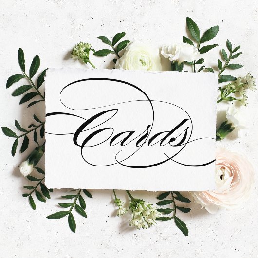 Black Elegant Calligraphy Cards Wedding Sign Einladung