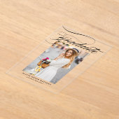 Black Elegant Calligraphy Foto Abschluss Acryleinladungen (Ablage )