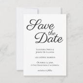 Black Elegant Calligraphy Save the Date Einladung (Vorderseite)