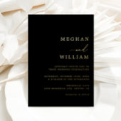 Black Elegant Calligraphy Wedding Gold Folieneinladung