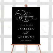 Black Elegant Calligraphy Wedding Welcome Sign Poster
