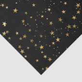 Black Elegant Celestial Starry Gold Stars Design Seidenpapier (Detail)