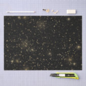 Black Elegant Celestial Starry Gold Stars Design Seidenpapier (Handwerk)