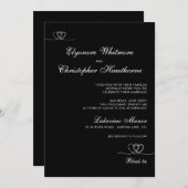 Black Elegant Chic Calligraphy Wedding Einladung (Vorne/Hinten)
