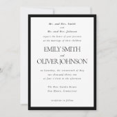 Black Elegant Classic Frame Wedding Parents Host Einladung (Vorderseite)