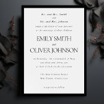 Black Elegant Classic Frame Wedding Parents Host Einladung<br><div class="desc">Machen Sie Ihre Hochzeitsankündigung unvergesslich mit unserem formellen eleganten Hochzeitsvortrag. Diese Schwarz-Weiß-Einladung, die perfekt für Eltern konzipiert ist, die den besonderen Tag ausrichten, besticht durch einen eleganten schwarzen Rahmen und eine elegante Typografie, die zeitlose Eleganz ausstrahlt. Diese Vorlage ist vollständig anpassbar und ermöglicht es Ihnen, jedes Detail zu personalisieren, um...</div>