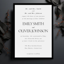 Black Elegant Classic Frame Wedding Parents Host