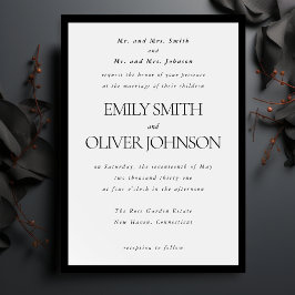 Black Elegant Classic Frame Wedding Parents Host Einladung