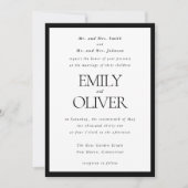 Black Elegant Classic Frame Wedding Parents Host Einladung (Vorderseite)