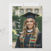 Black Elegant Classic One Photo Graduation Einladung (Vorderseite)