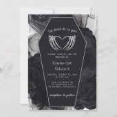 Black Elegant Coffin Gothic Halloween Hochzeit Einladung (Vorderseite)