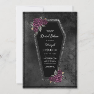 Black Elegant Coffin Gotische Rose Brautparty Einladung
