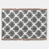 Black Elegant Damask Decke (Vorderseite)