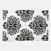 Black Elegant Damask Geschirrtuch (Horizontal)
