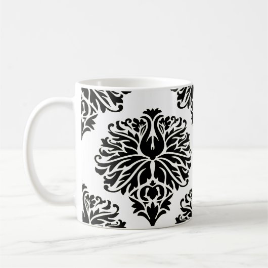 Black Elegant Damask Kaffeetasse (Links)