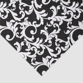 Black Elegant Damask Print Seidenpapier (Ausschnitt)