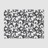 Black Elegant Damask Print