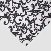 Black Elegant Damask Print Seidenpapier (Ausschnitt)