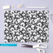 Black Elegant Damask Print Seidenpapier (Handwerk)
