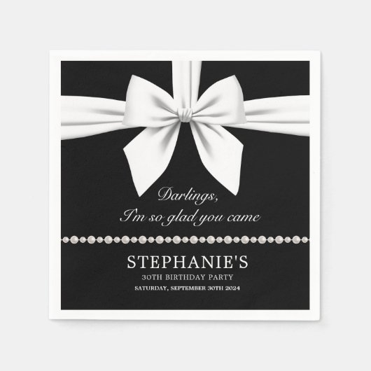 Black Elegant Extravagant Tiffany Geburtstagsgesch Serviette (Vorderseite)