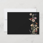 Black Elegant Floral Boho RSVP Card (Rückseite)