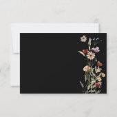 Black Elegant Floral Boho RSVP Card Karte (Rückseite)