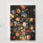 Black Elegant Floral Brautparty Einladung (Rückseite)