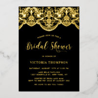 Black Elegant Floral Brocade Lace Brautparty