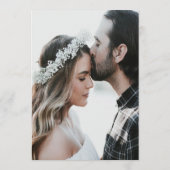 Black Elegant Foto Calligraphy Script Wedding Menükarte (Rückseite)