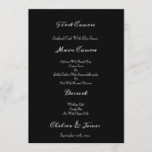 Black Elegant Foto Calligraphy Script Wedding Menükarte (Vorderseite)