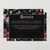 Black Elegant Gothic Bat and Rose Enclosure Card (Vorne/Hinten)