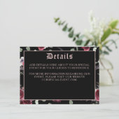 Black Elegant Gothic Bat and Rose Enclosure Card (Stehend Vorderseite)