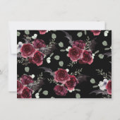 Black Elegant Gothic Bat and Rose Enclosure Card (Rückseite)